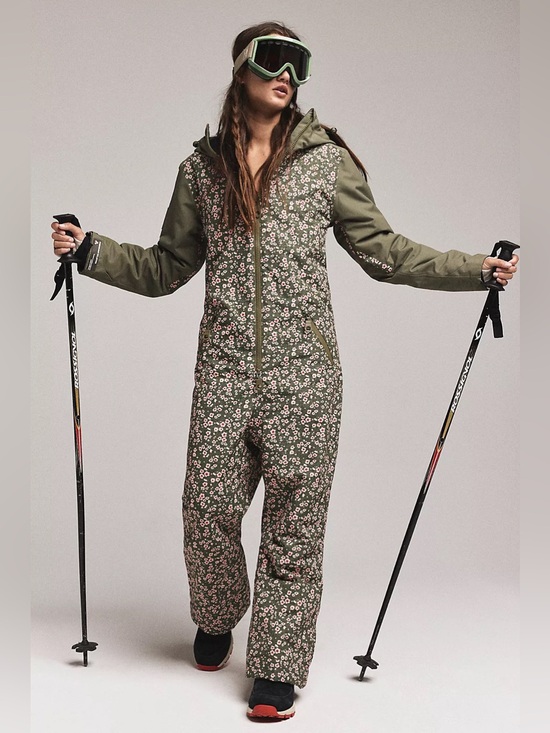 Free People Jackets & Blazers - Free People Oneskee Original Pro Floral Snow Suit Green Small